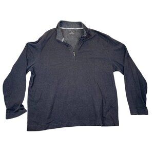 Geoffrey Beene Mens Sweater XXL Long Sleeve Stretch Slim  1/4 Zip Pullover Gray